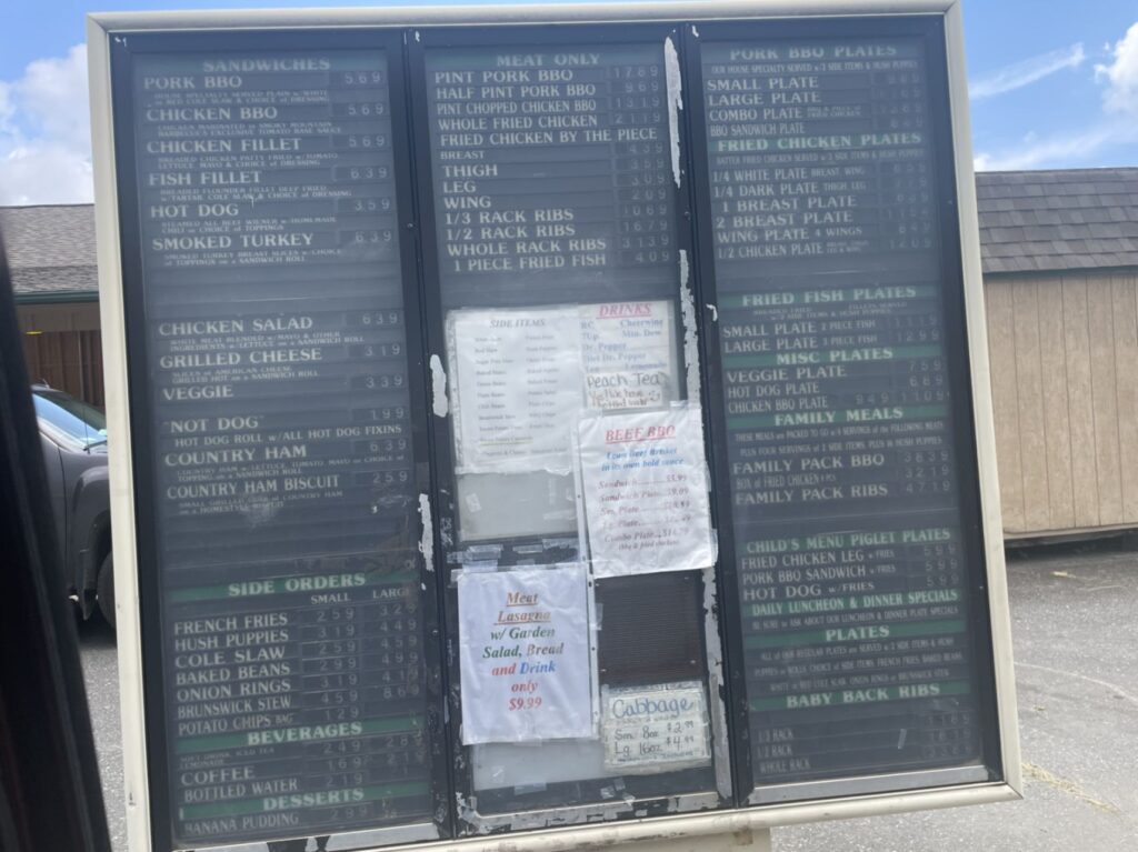 Smoky Mountain Barbecue Menu 3