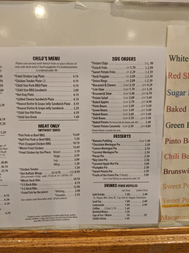 Smoky Mountain Barbecue Menu 6