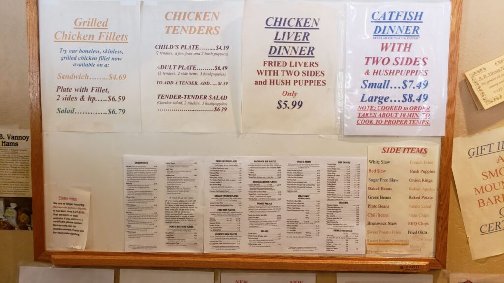 Smoky Mountain Barbecue Menu 7
